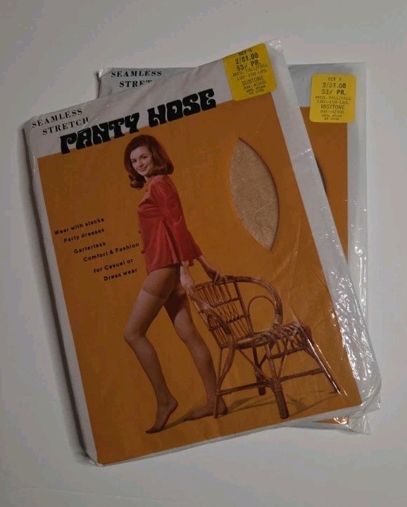 Kmart Pantyhose: 2 Seamless & 1 Panti-all Med Tall/Tall Vintage 1960s