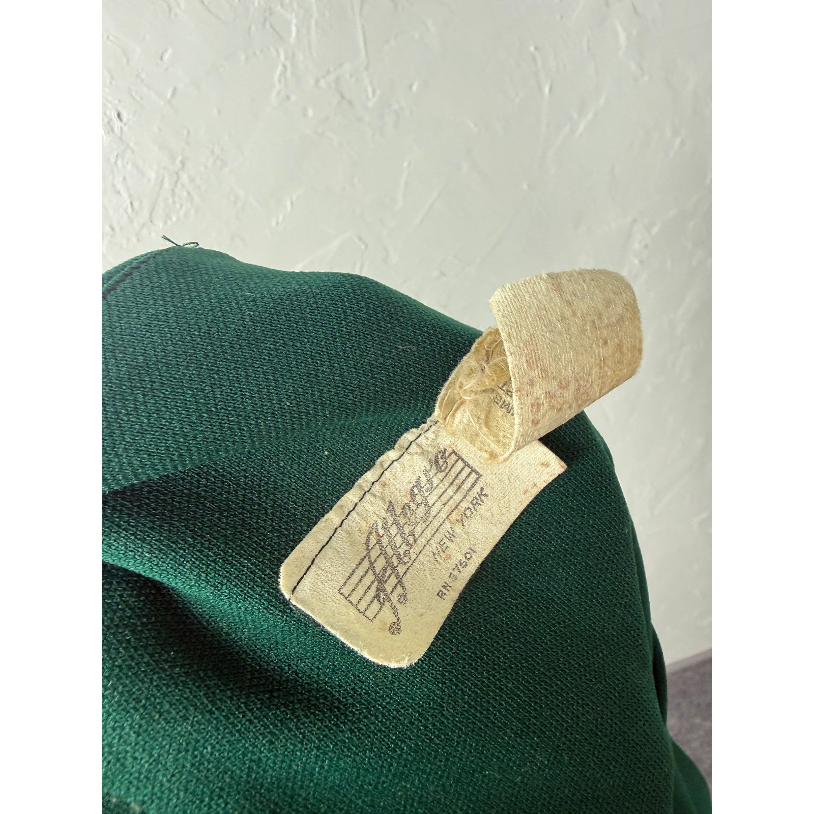 Vintage 70s Allegra New York Dress Embroidered Polyester Knit Party Long Mini E1