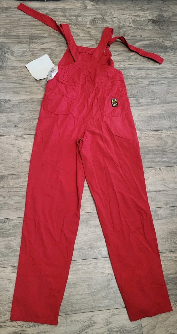 Vintage 1992 Cotler Wilderness Reserve Red Overalls Womens NOS 90s Workwear