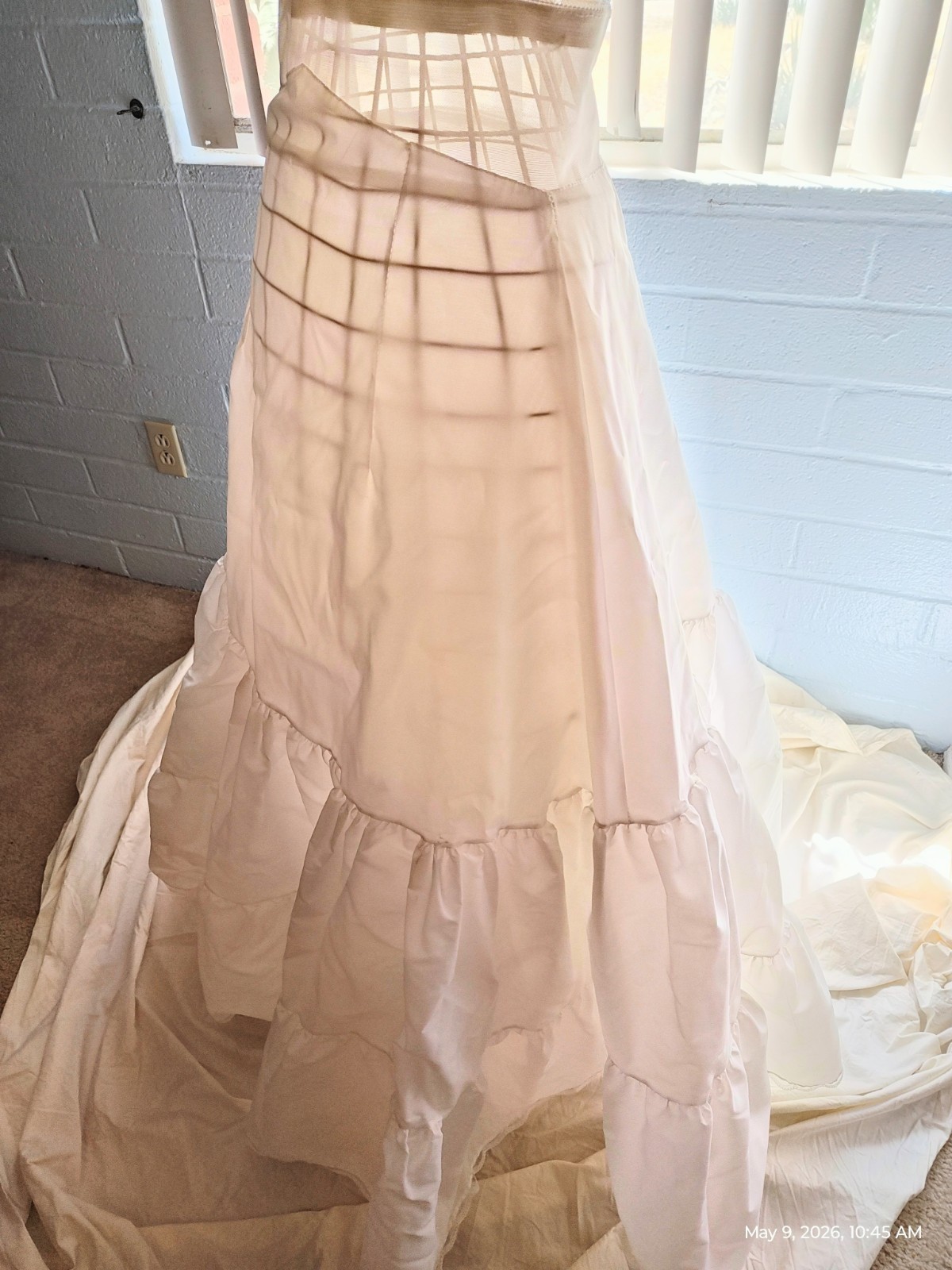 Bridal Petticoat – Love II – 70s 80s Full Length Tulle Tiered 42″ Crinoline-Sz 9
