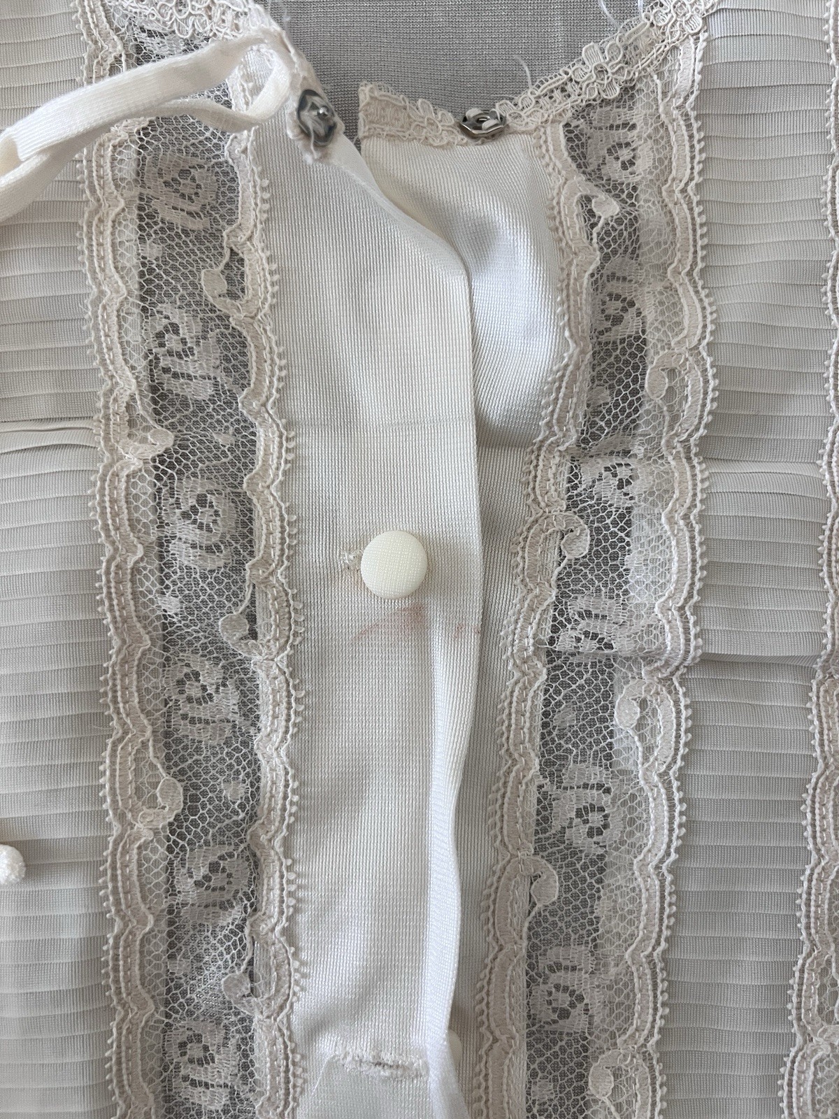 Sears Roebuck The Fashion Place Vintage Cream Sheer Nylon Two Pc Pajama Top Pant