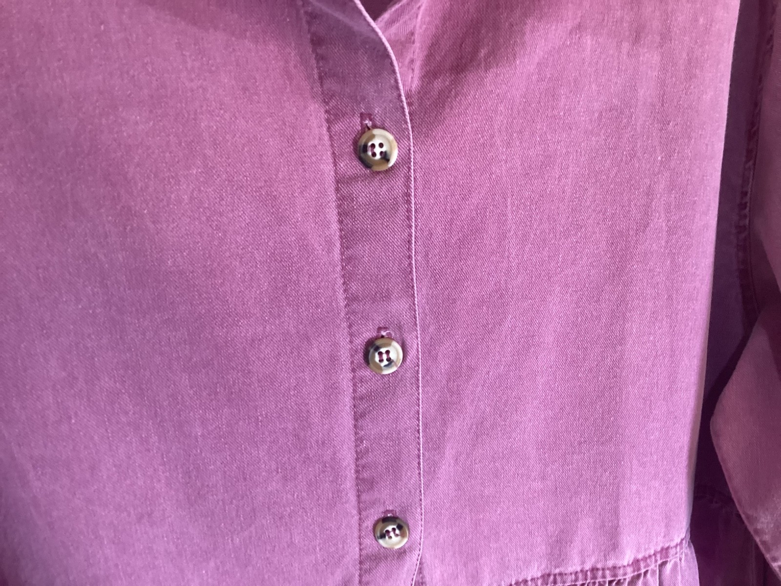 VTG 90s Sunbelt Denim Dress Mauve Button Cottagecore Prairie Cotton ~Large