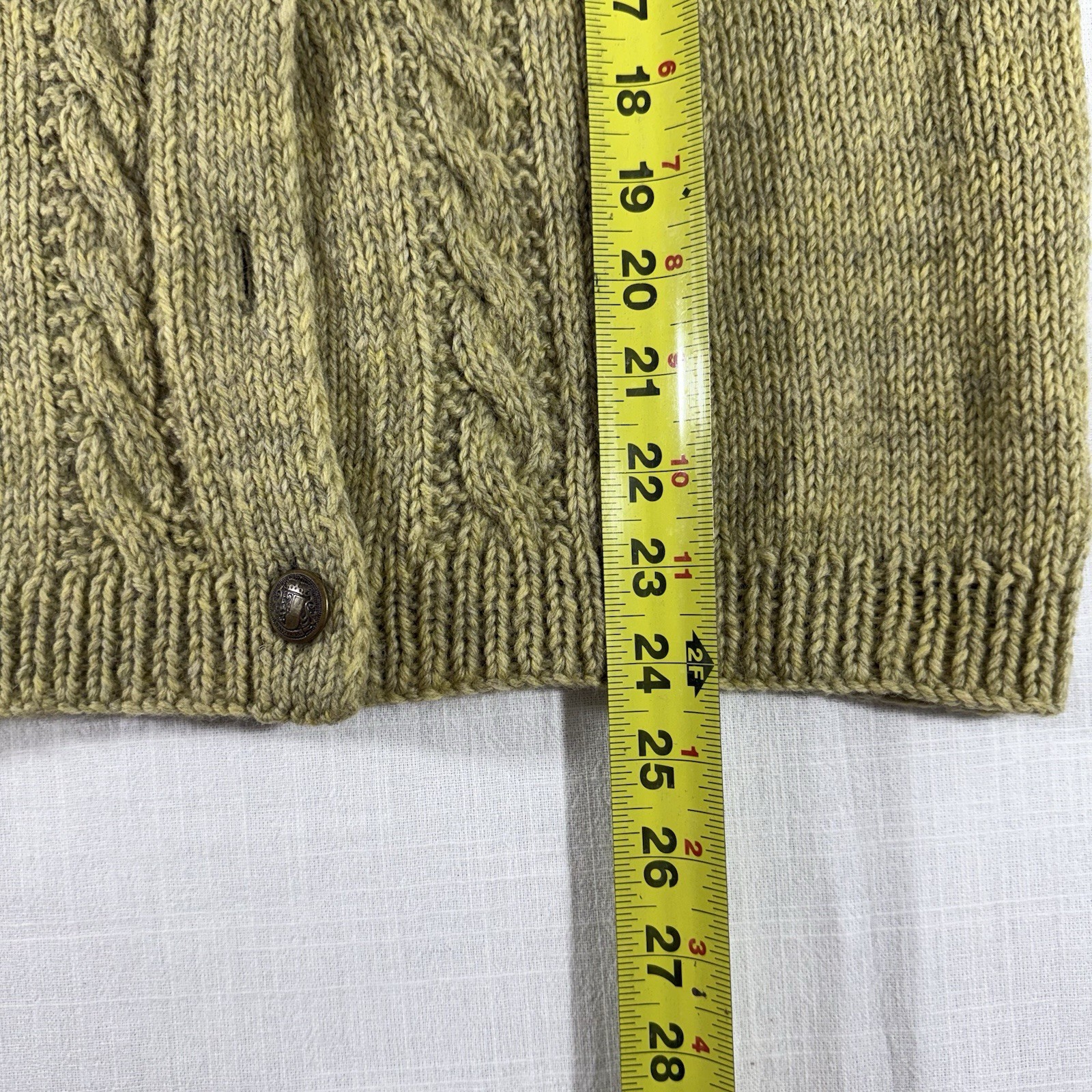 Vintage 30s? Green Wool Cardigan Sweater Austria Salzburg Buttons Chunky Size M