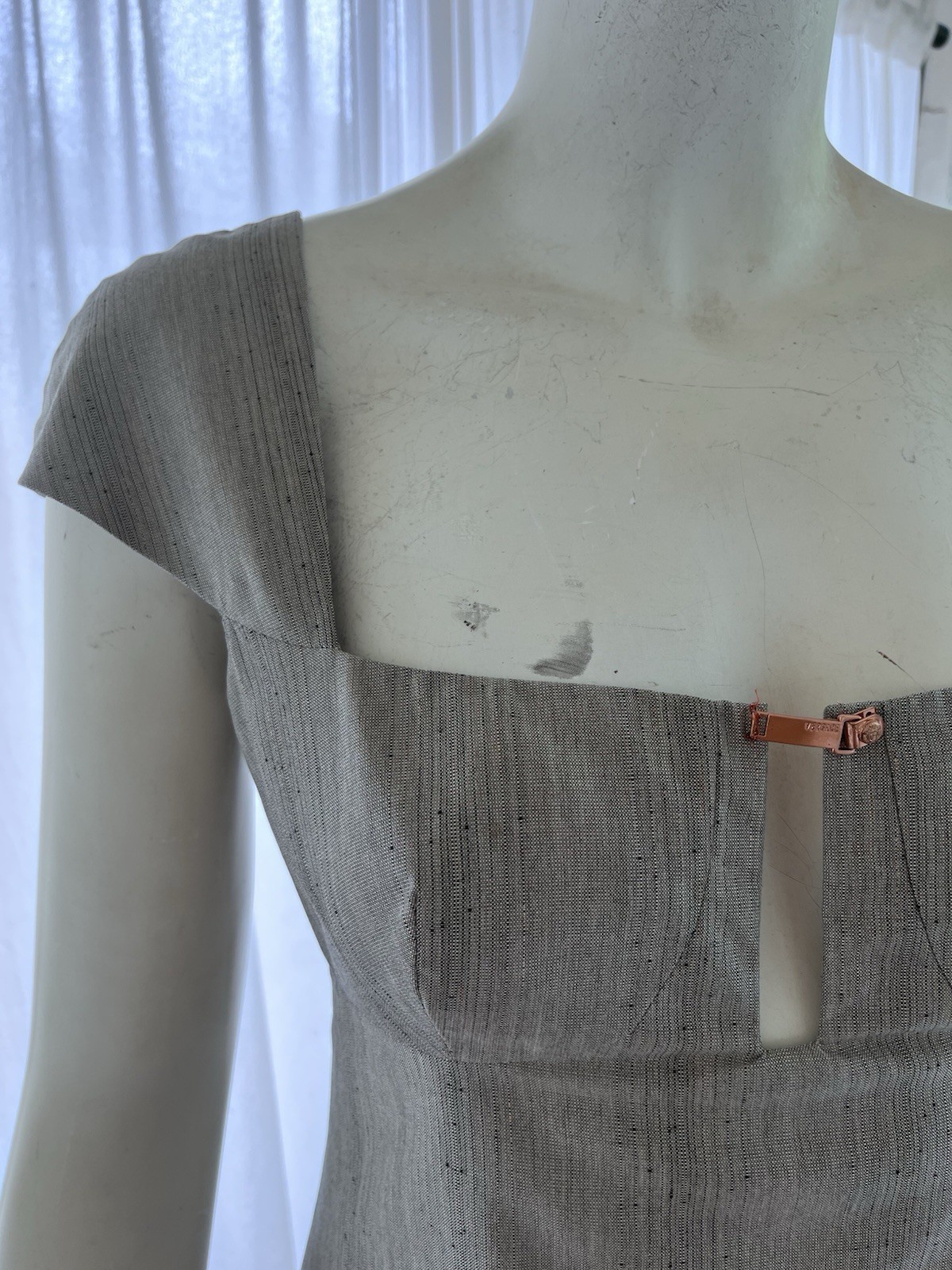Gianni Versace Vintage 1990s Cocktail Dress Metal Logo Clasp Circa 94-96