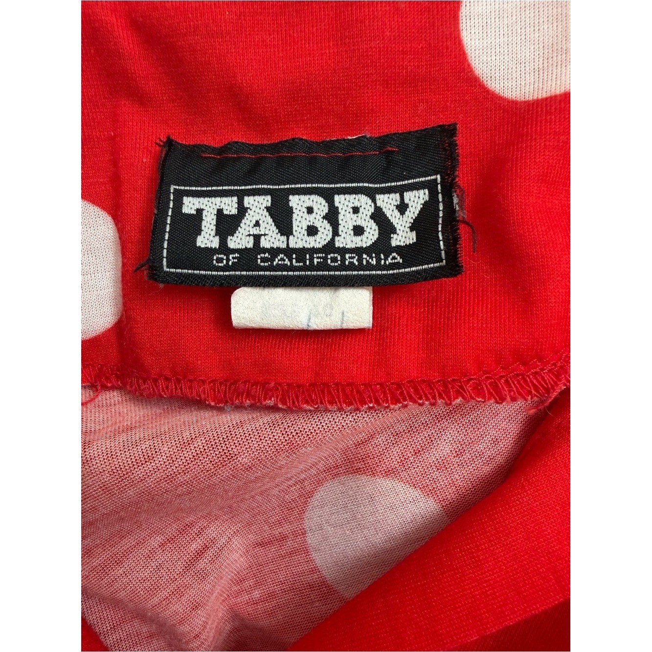Tabby of California Vintage 80s Red White Polka Dot Midi Dress Retro Size 10