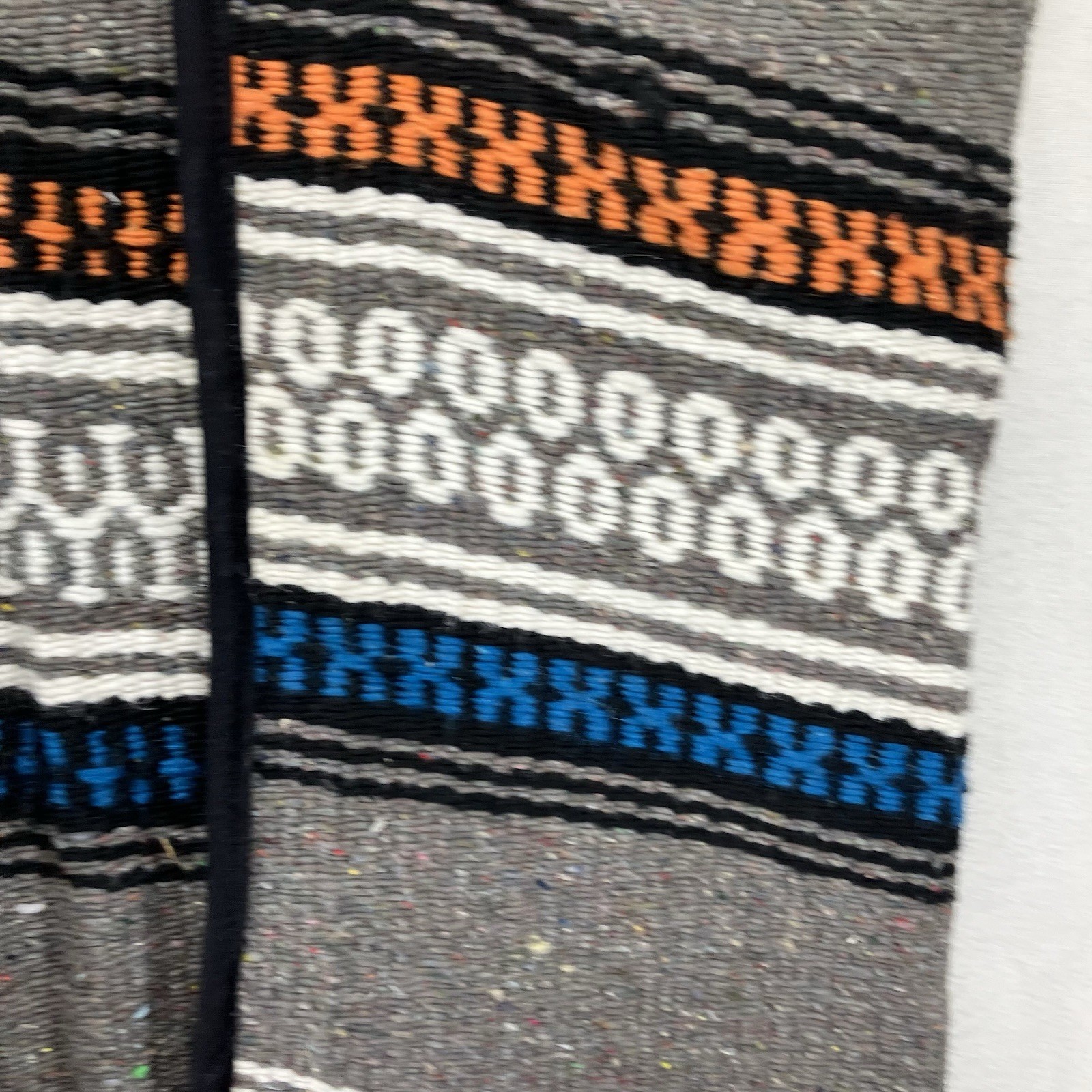 Vintage Mexican Blanket Vest Poncho Serape Jacket Fringe w Pockets 38×31 Medium