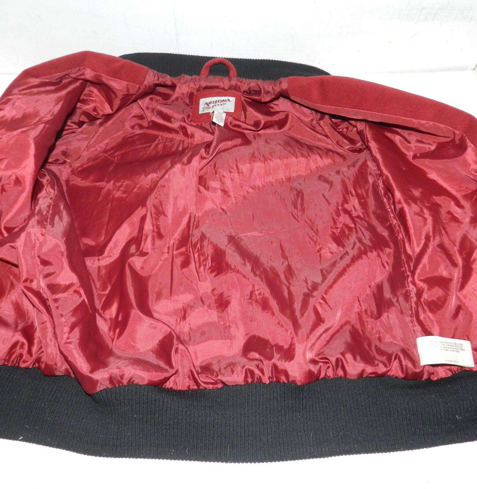 Arizona Jeans Co. Ladies VTG M 1988 A Squad Red&Cream I love Me Letterman Jacket