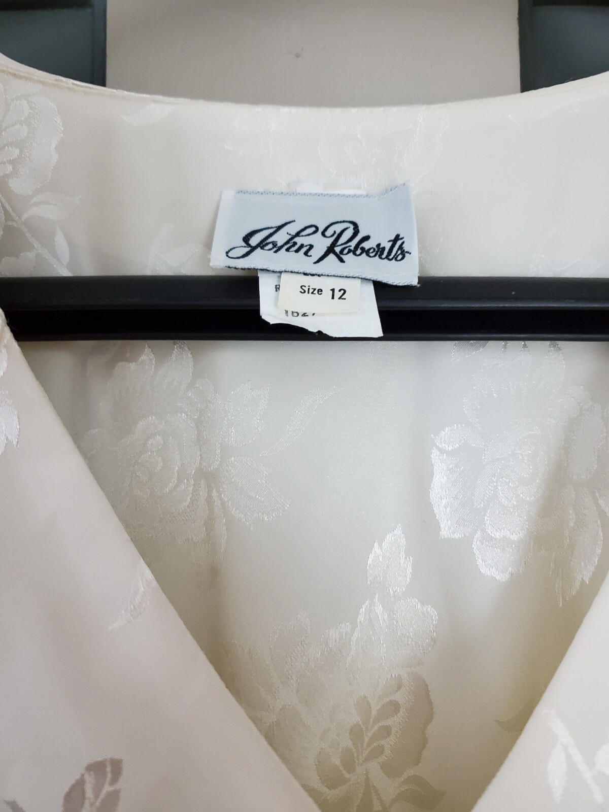 John Roberts Vintage 1980’s Brocade Satin Lace Style Dress Size 12