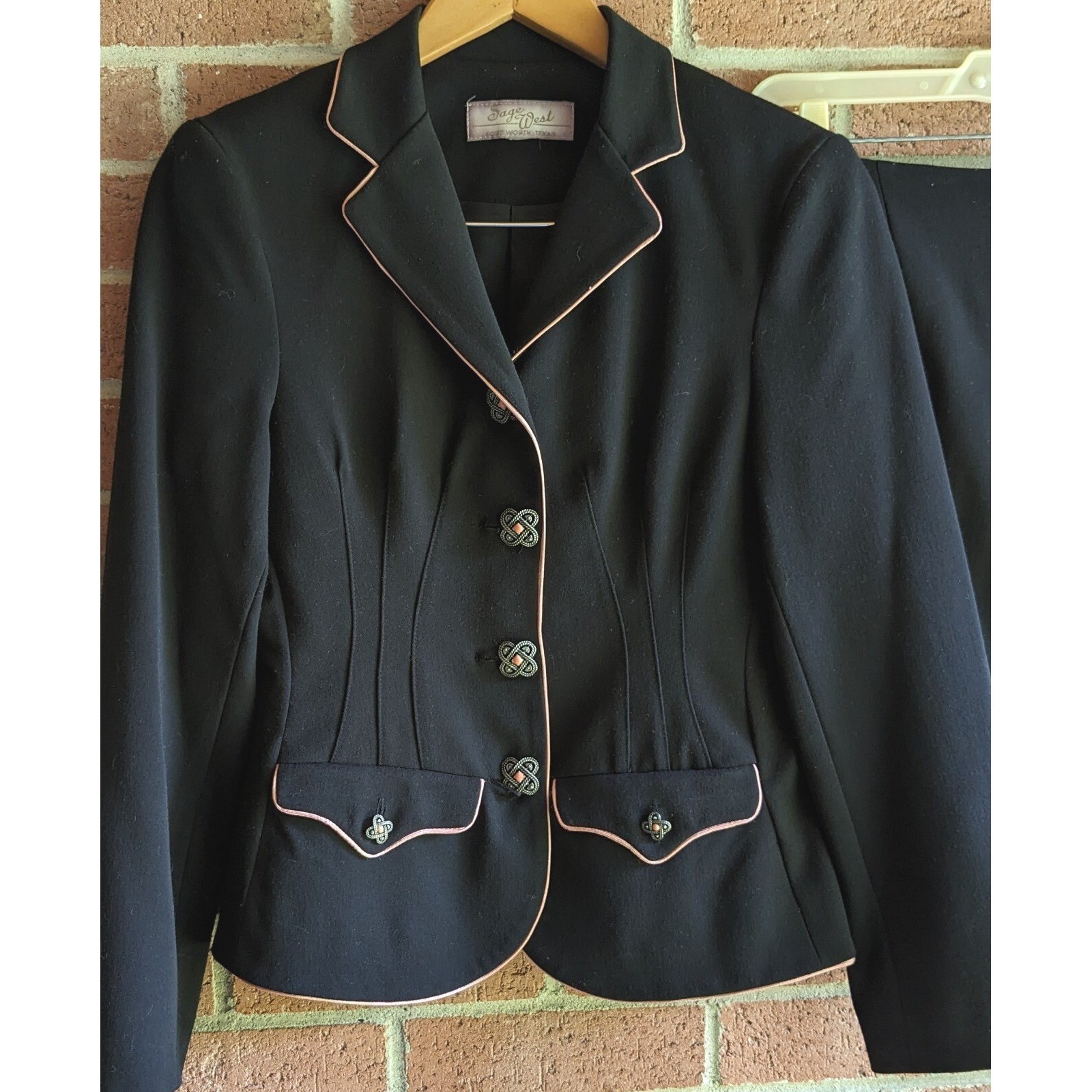 Vintage Sage West Fort Worth Texas USA Jacket Skirt Set Sz XS – S Western Preppy