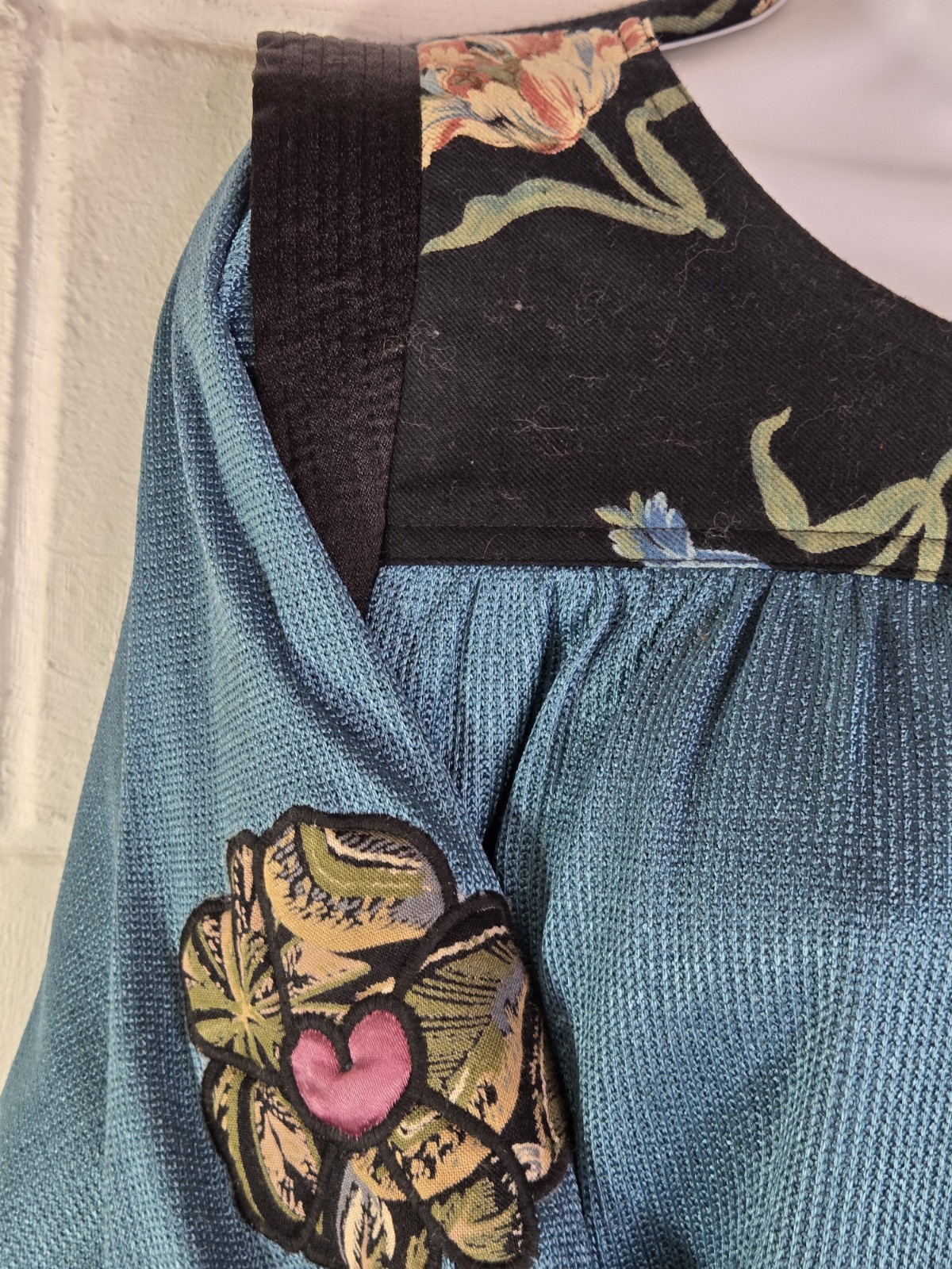 Vtg Marijke Benedict 'T Stijfselkissie Lagenlook Art to Wear Knit Appliqué Boho