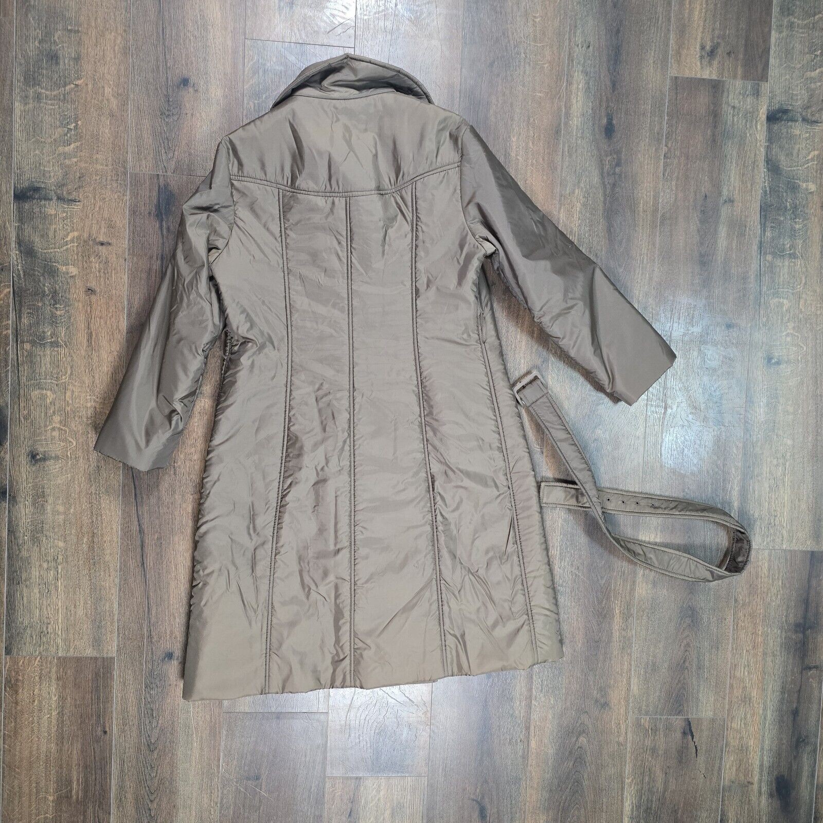 Vintage Bromleigh 14 Brown/bronze Trench Long Coat Jacket Belted Lightweight