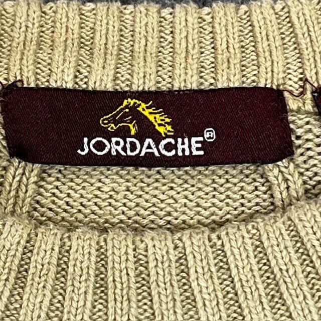 Jordache Sweater Womens? Size Large Cable Knit Long Sleeve Pullover Tan
