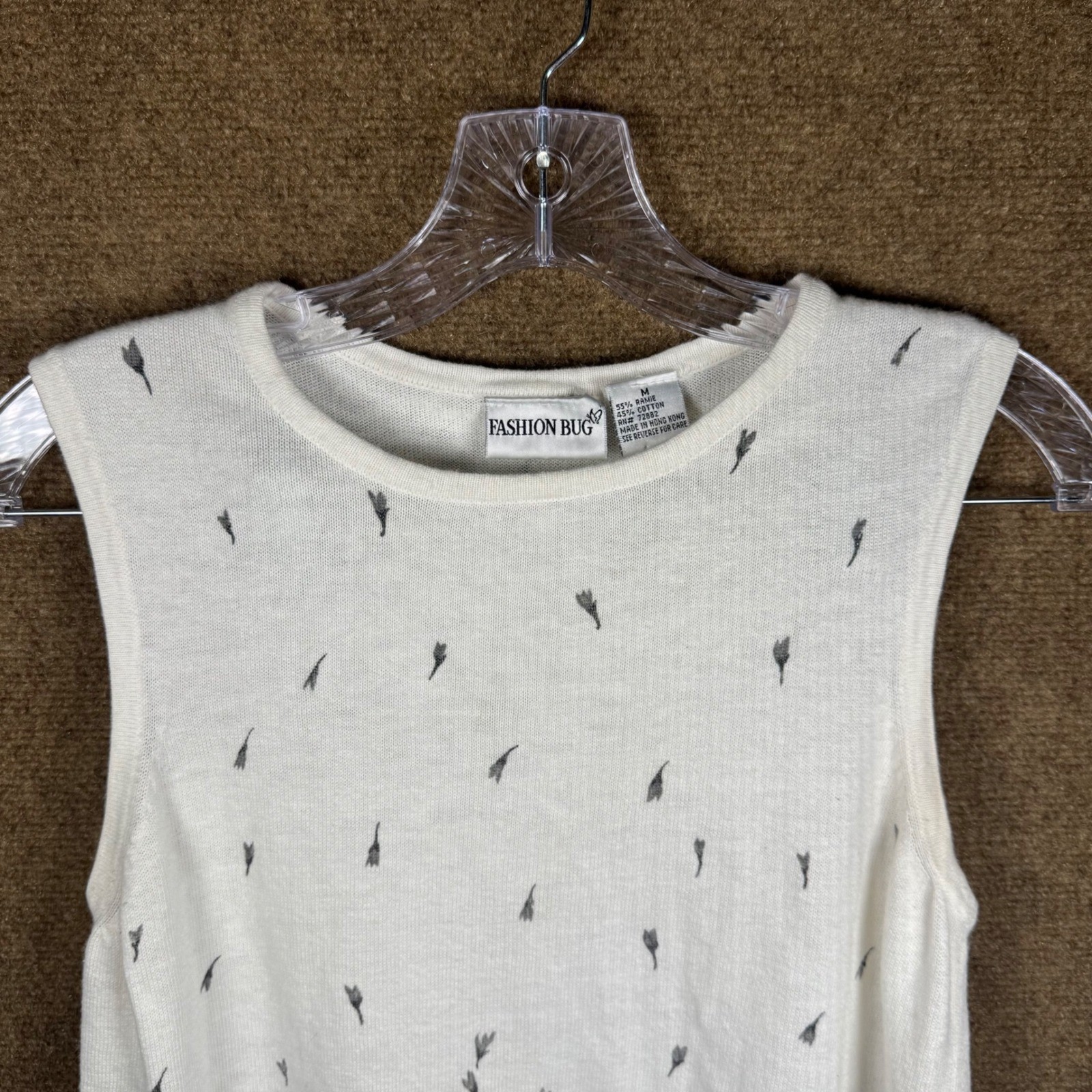 VTG Fashion Bug Tank Top Womens Medium M Cottagecore Cotton Heavy Cotton 90s