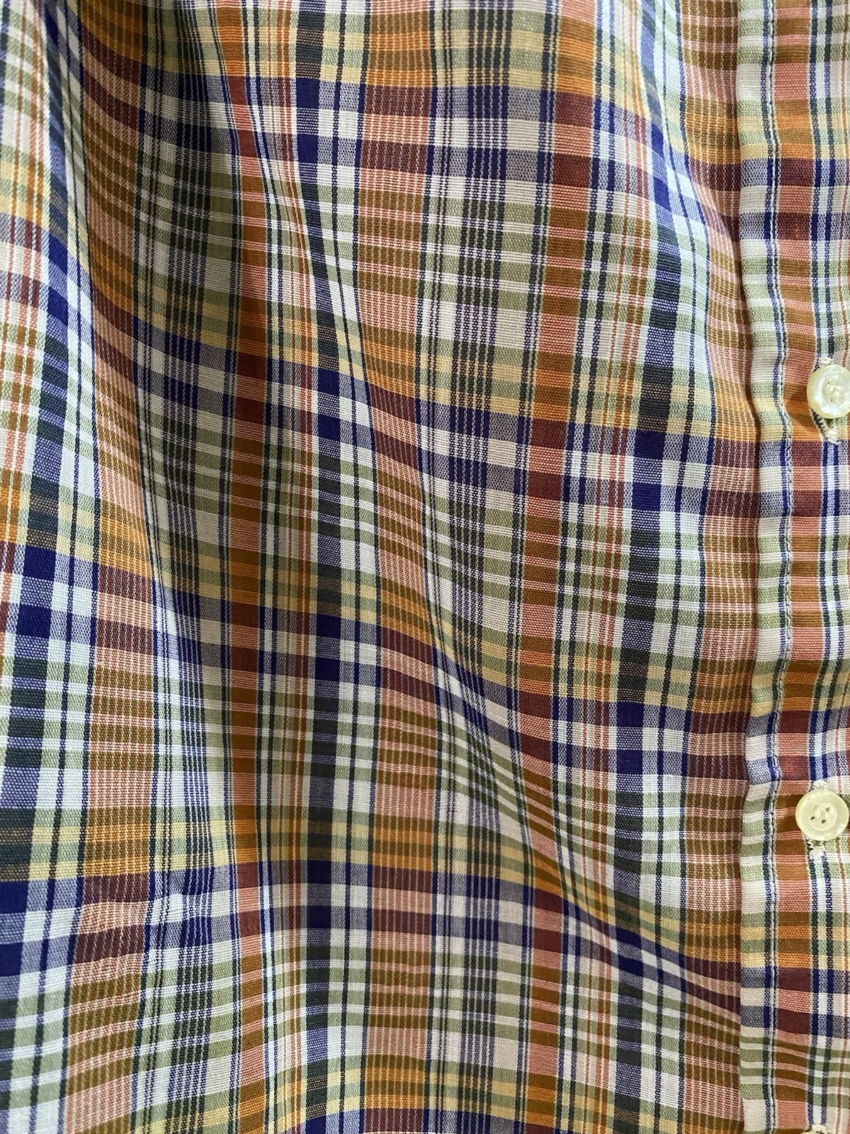 Vintage 70s/80s Stuart Lang Women’s Plaid Lace Collar Blouse Sz.S