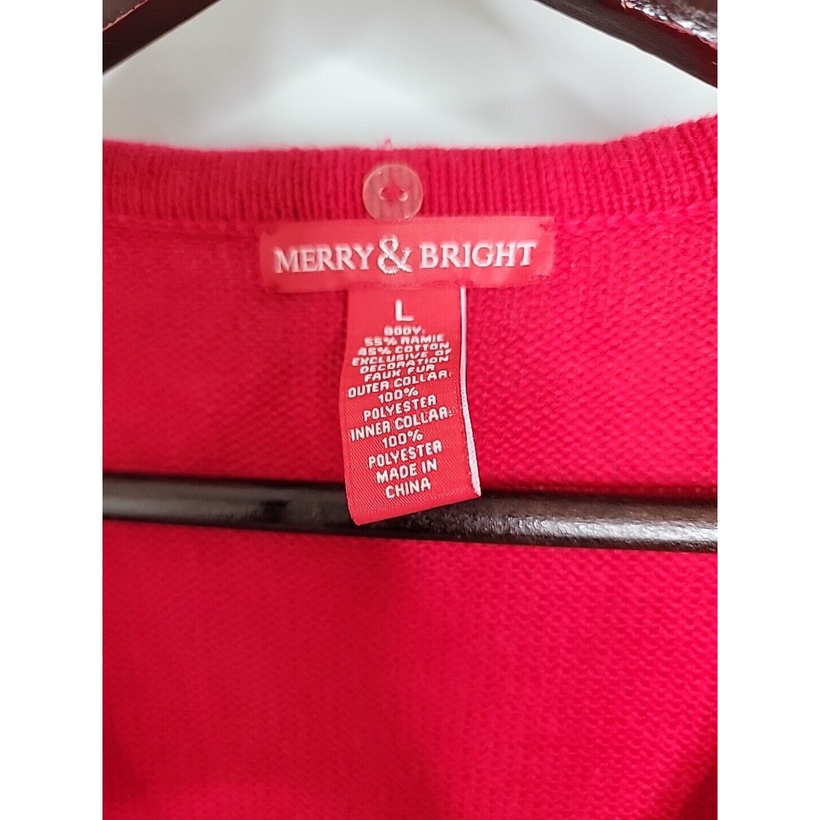 Merry & Bright Sequin Rhinestone Ornaments Christmas Holiday Sweater Vest Sz L