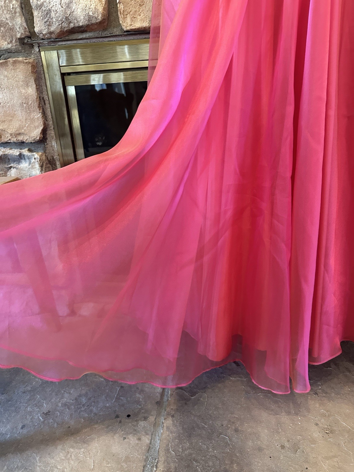 Watters & Watters VTG 80s/90s Women Formal Bridal Pink Gown Sz 10 Layered Ruffle