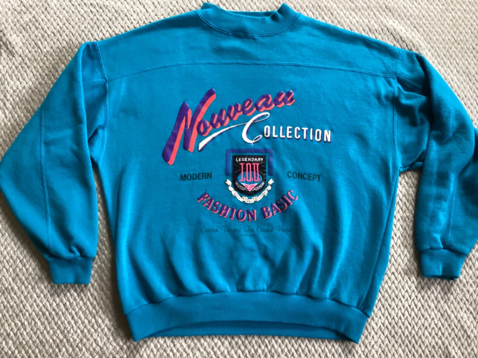 I.O.U. Nouveau Collection Vintage 1991 Adult High-Collared Sweatshirt Large