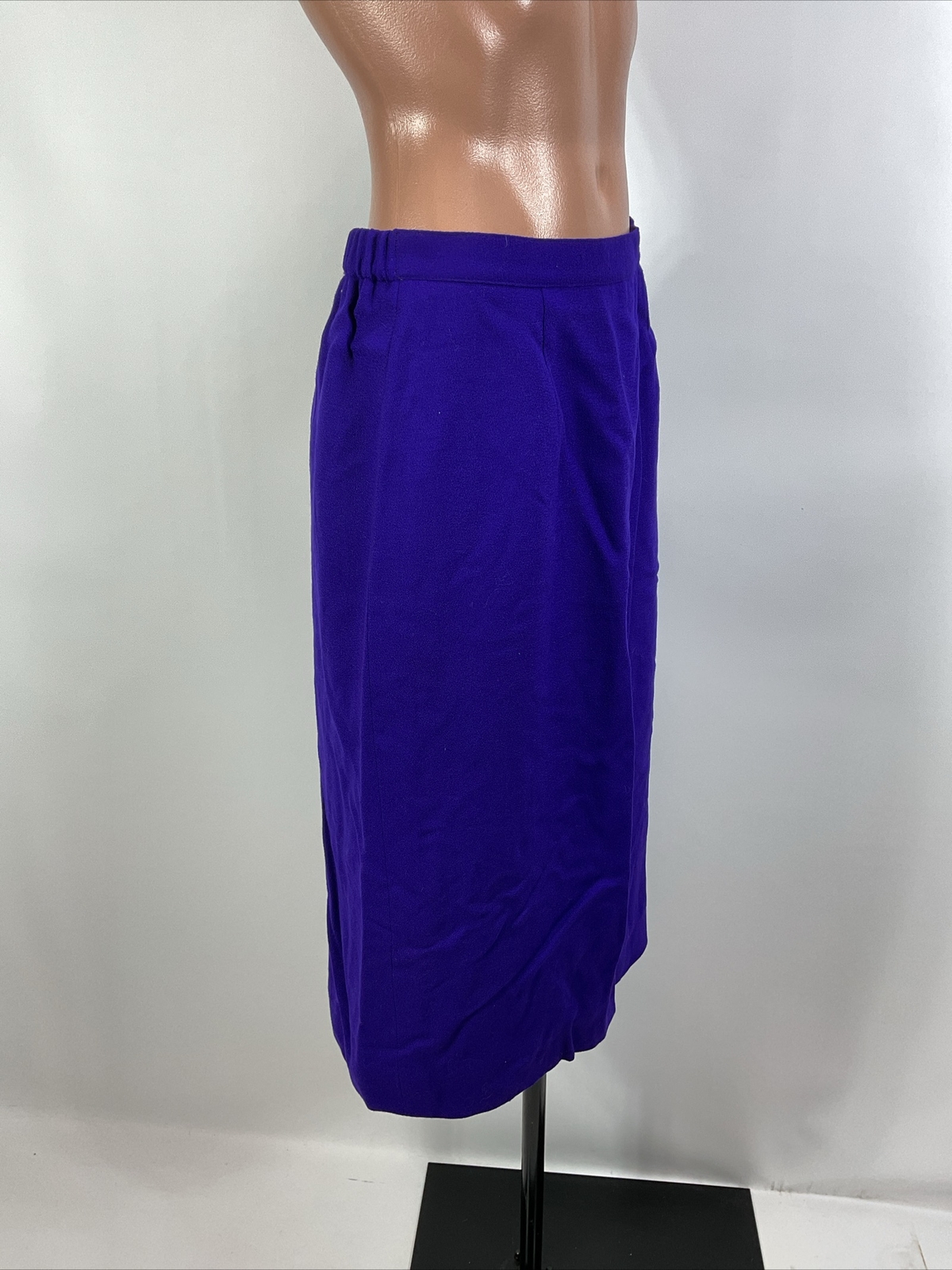 Vintage Herbert Grossman Wool Skirt Suit 2-Pc Set 6 Royal Purple Made USA