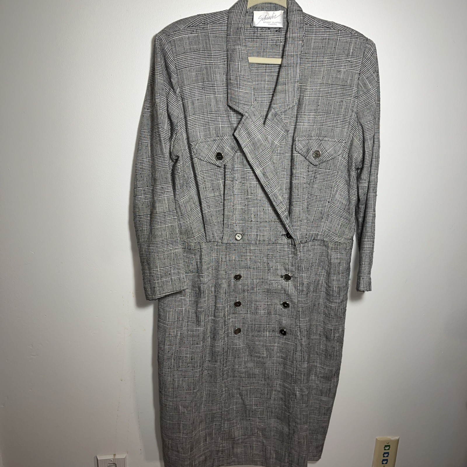 Vintage Schrader Sports Customs Casual Women’s Plaid Dress Size 14