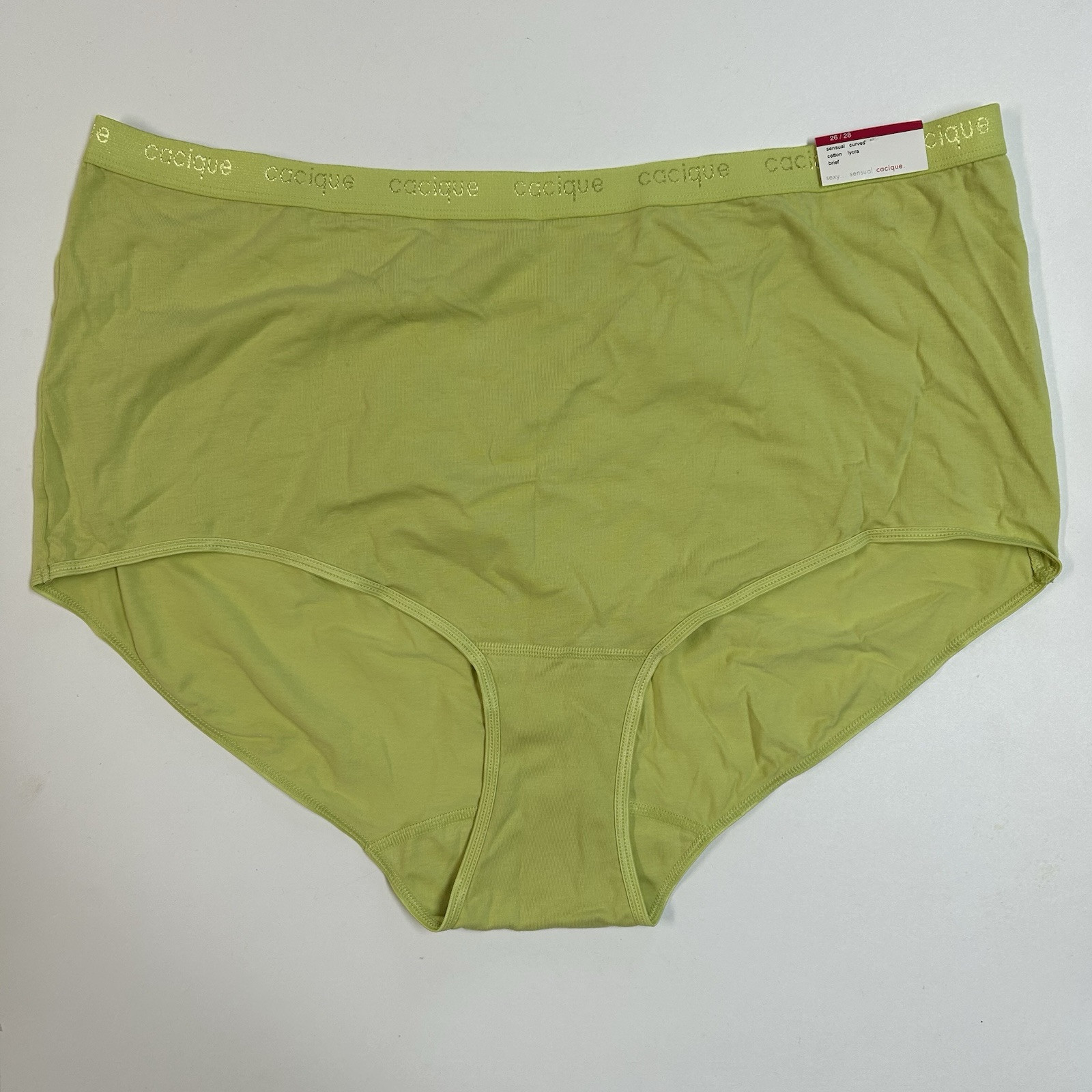 Vtg Cacique 26/28 Sensual Curves Brief Granny Panties Cotton/Lycra Elastic Waist