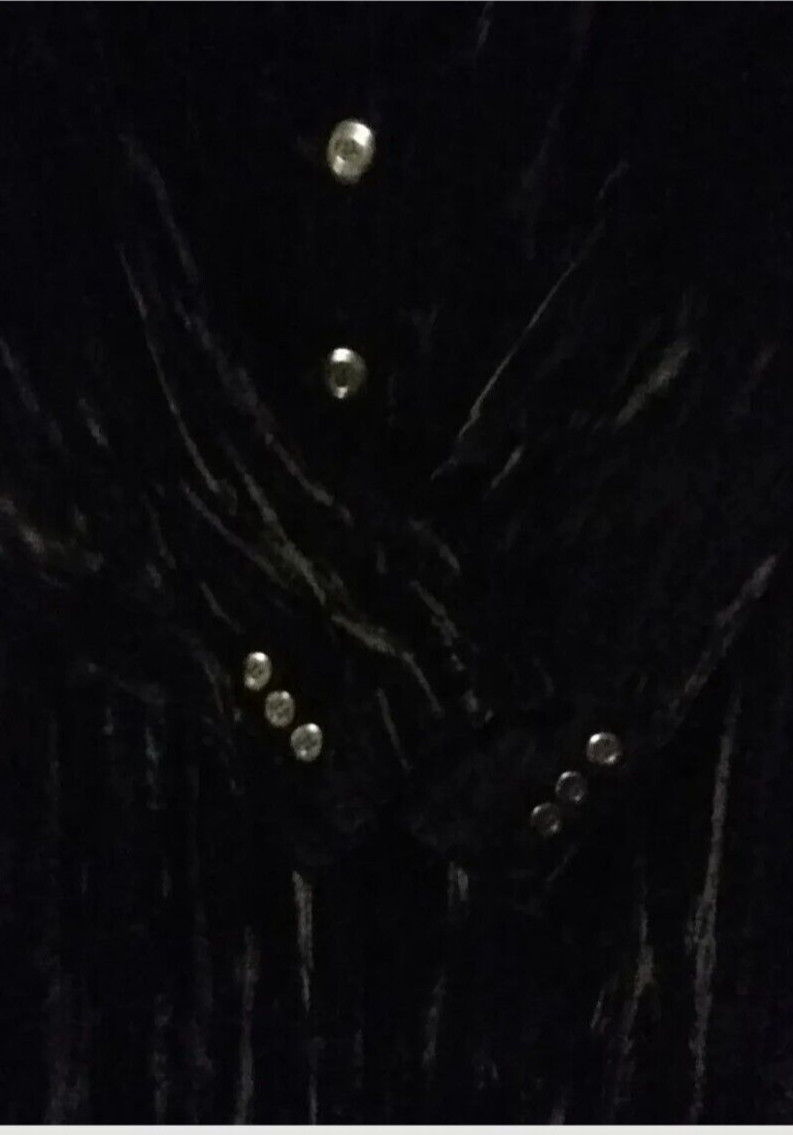 Working Classics Blazer Women 16 Black Crush Velvet Burnout Rock Gothic Elegant
