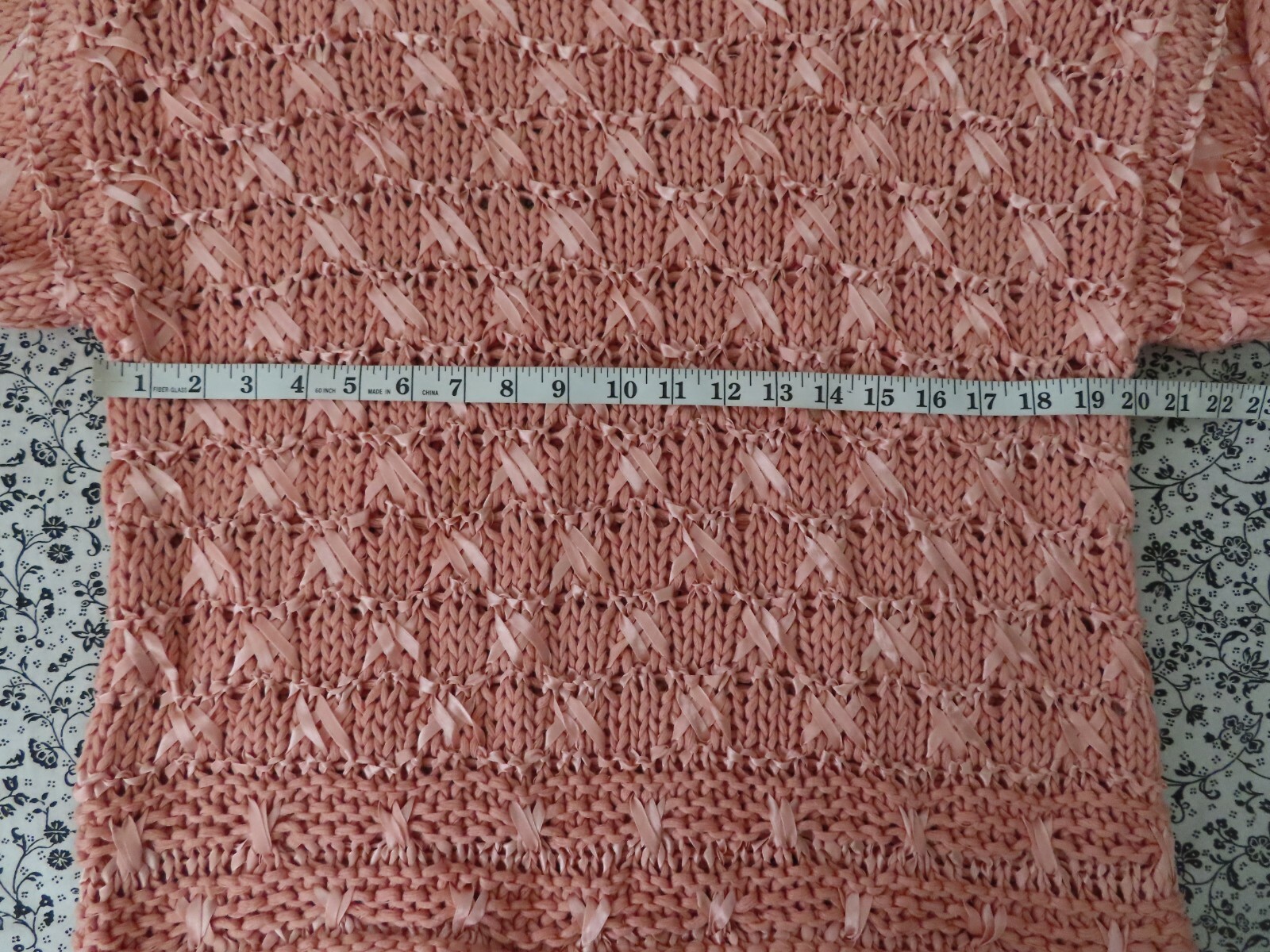vintage jennifer reed knitted by hand sweater salmon color oversized Small