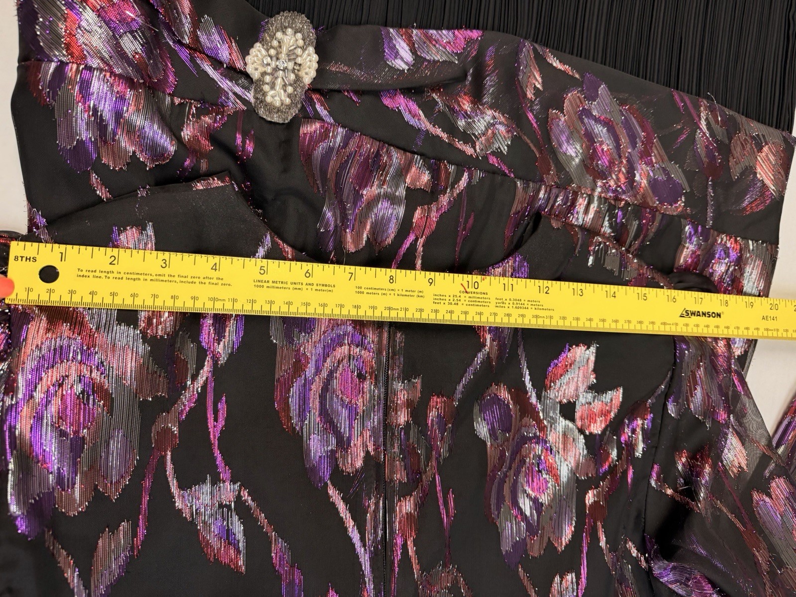 VINTAGE Patra Lurex Sparkly Crinkle Black Flapper Style Party Dress Size: 14
