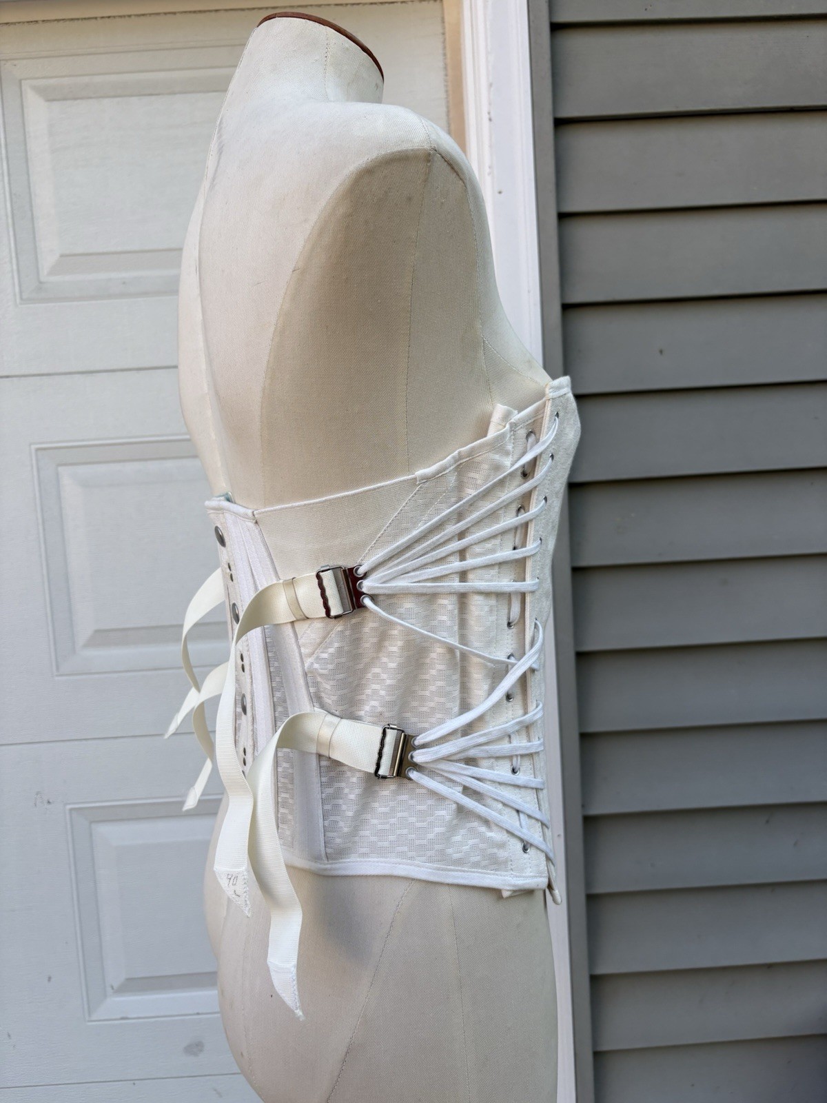 Vintage 1970s lace up Fan Medical Corset Girdle Brace Cosplay W Up To 35