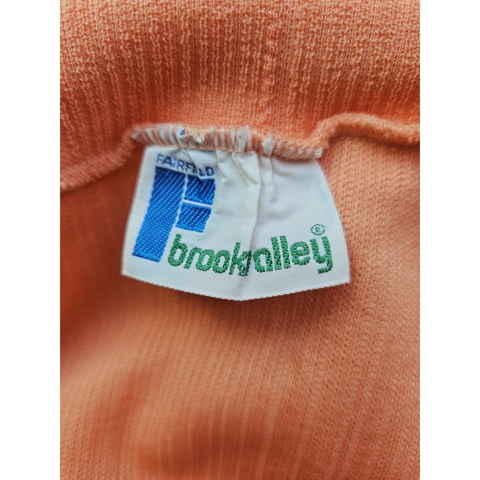 Vintage Fairfield Brookvalley Peach Pink Ribbed Knit Pull On Pants Pintuck 70s