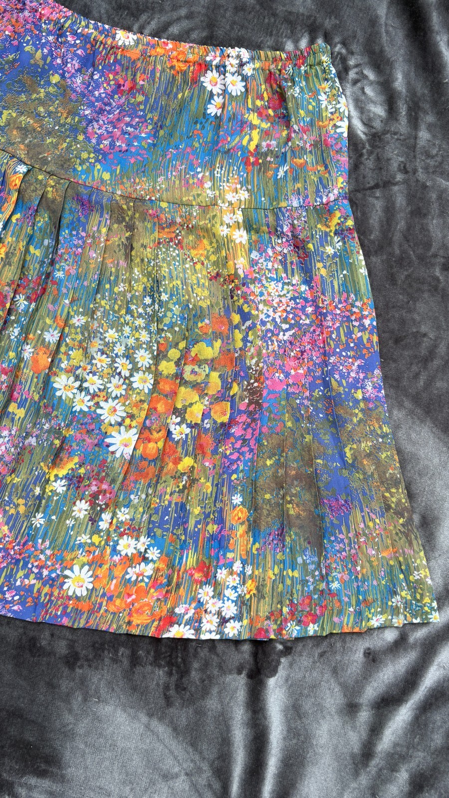 vtg 70s 80s Whimsical Hippie Boho Ditsy Floral Sheer Pleated Skirt VTG SZ 18