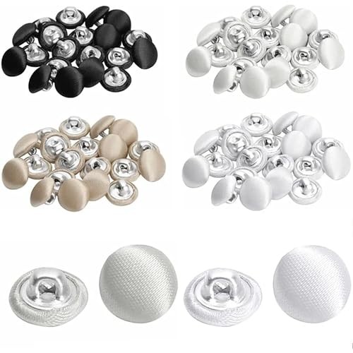 20 Pcs Satin Covered Metal Shank Buttons Cloth Buttons for Wedding Dress