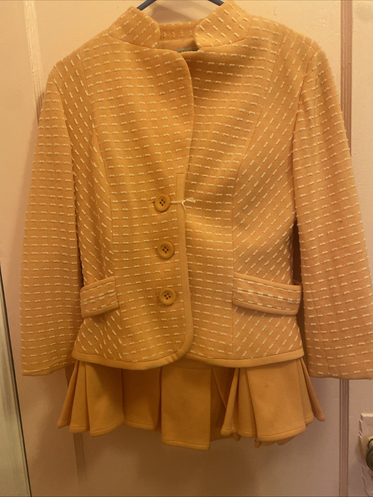Vintage Kay Unger NY Skirt Suit Women Sz 12 100% Cotton