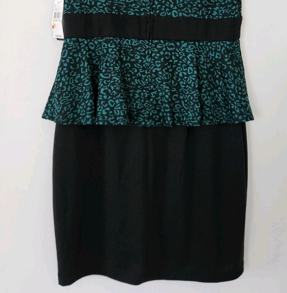 Dress Vtg 90s 80s IZ Byer Size 13 Y2K Peplum Deadstock Sheath Secretary Career
