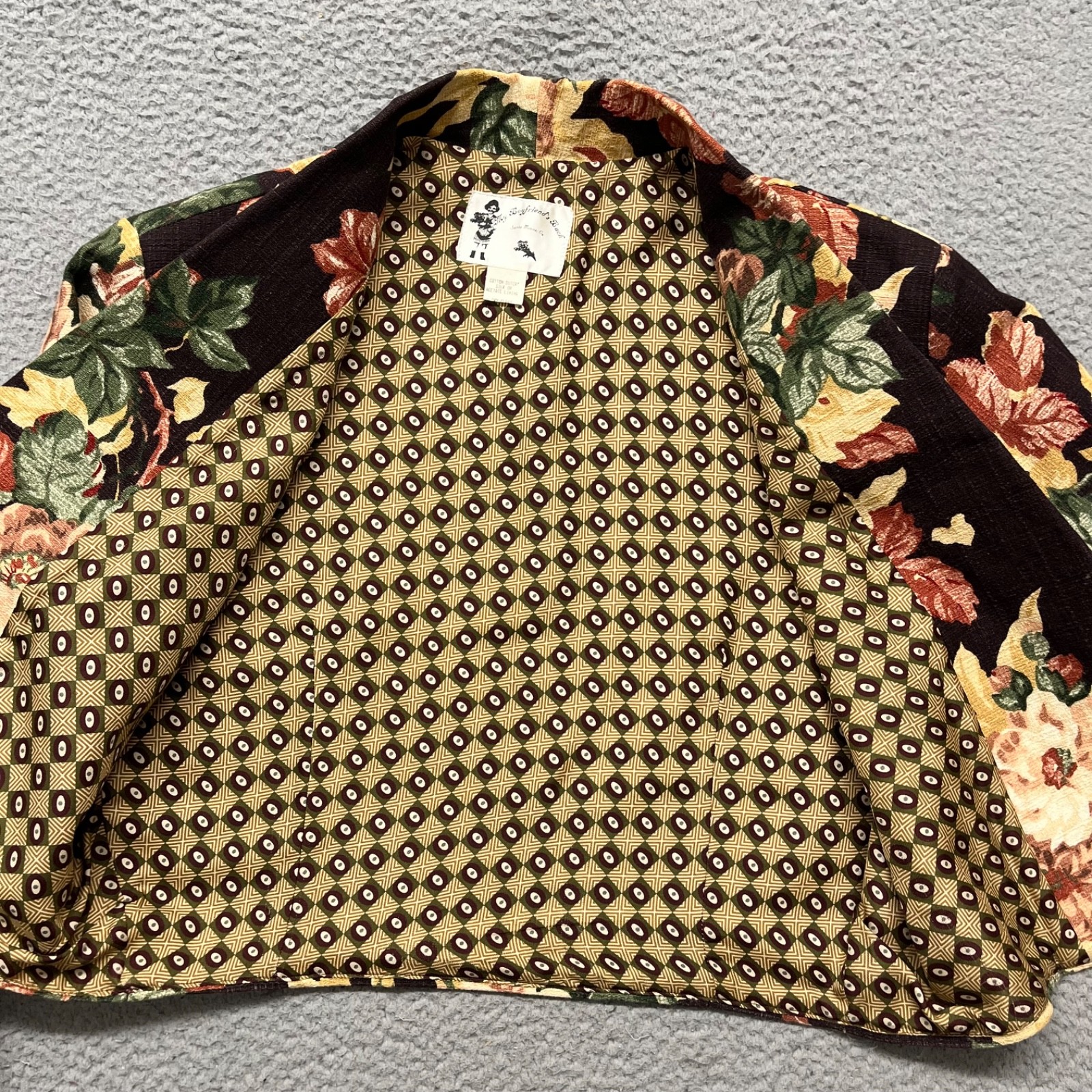 Vtg My Boyfriends Back Jacket Womens OS Floral Blazer Retro Cottagecore USA