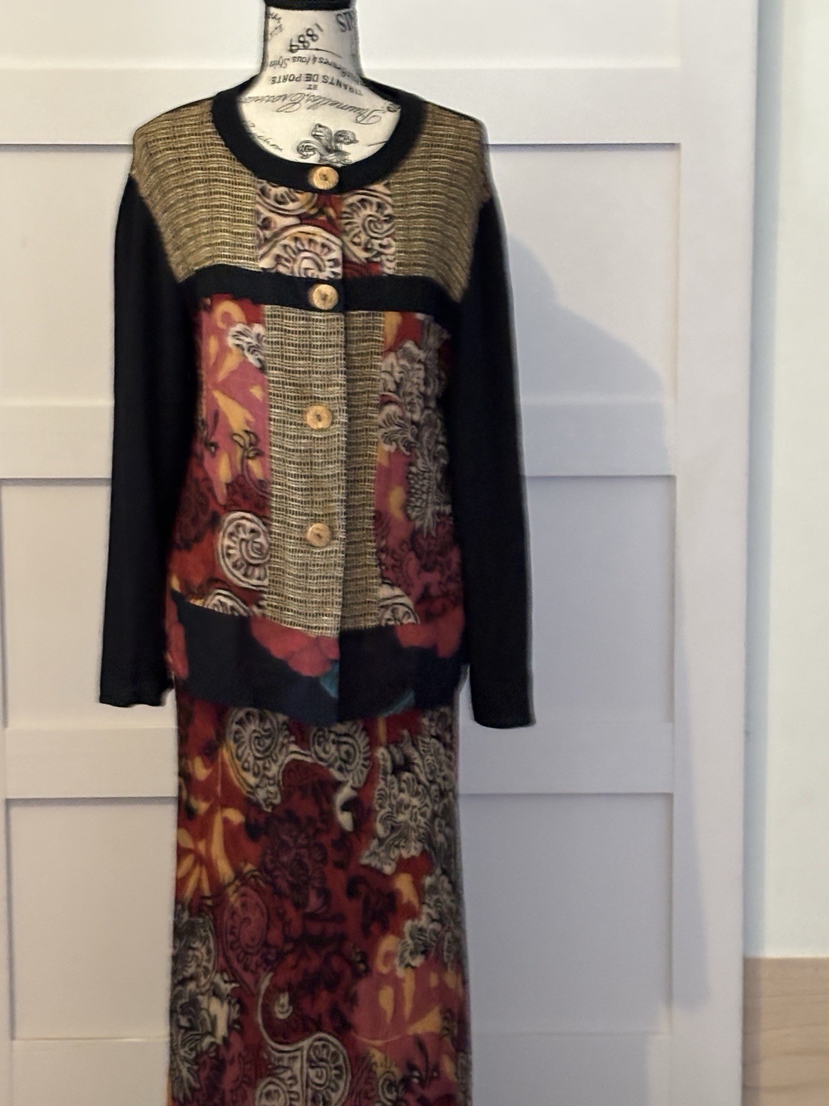Vintage Carole Little 2 Piece Skirt/Top Set Size 8