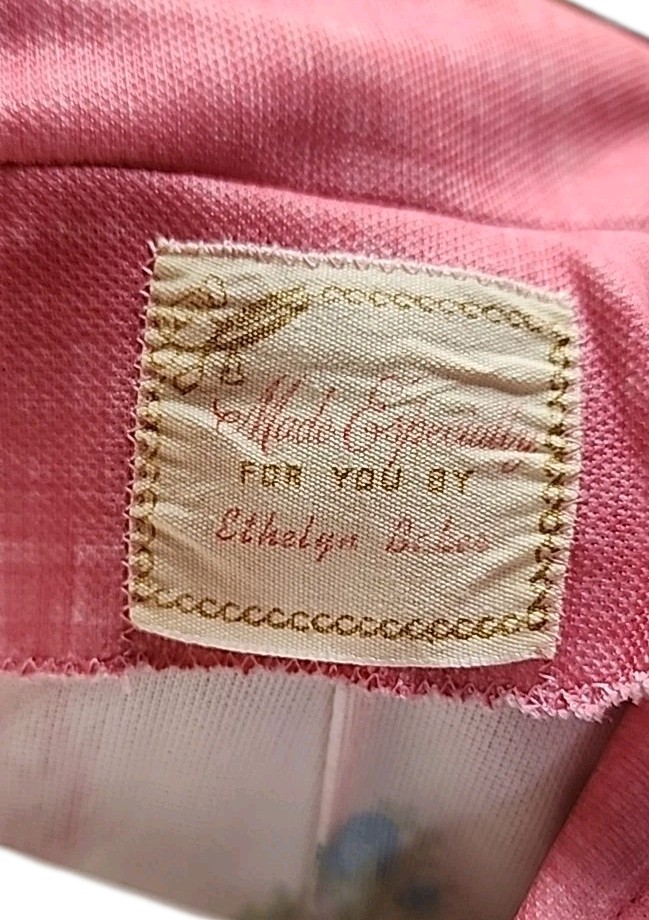 Vintage Custom Handmade 60-70s Pink Dress S/M Short Sleeve
