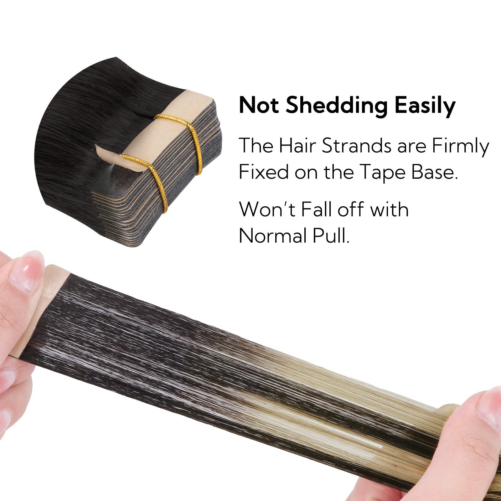 HOTBANANA 12″ Tape in Hair Extensions 20pcs 40g Natural Black Light Blonde
