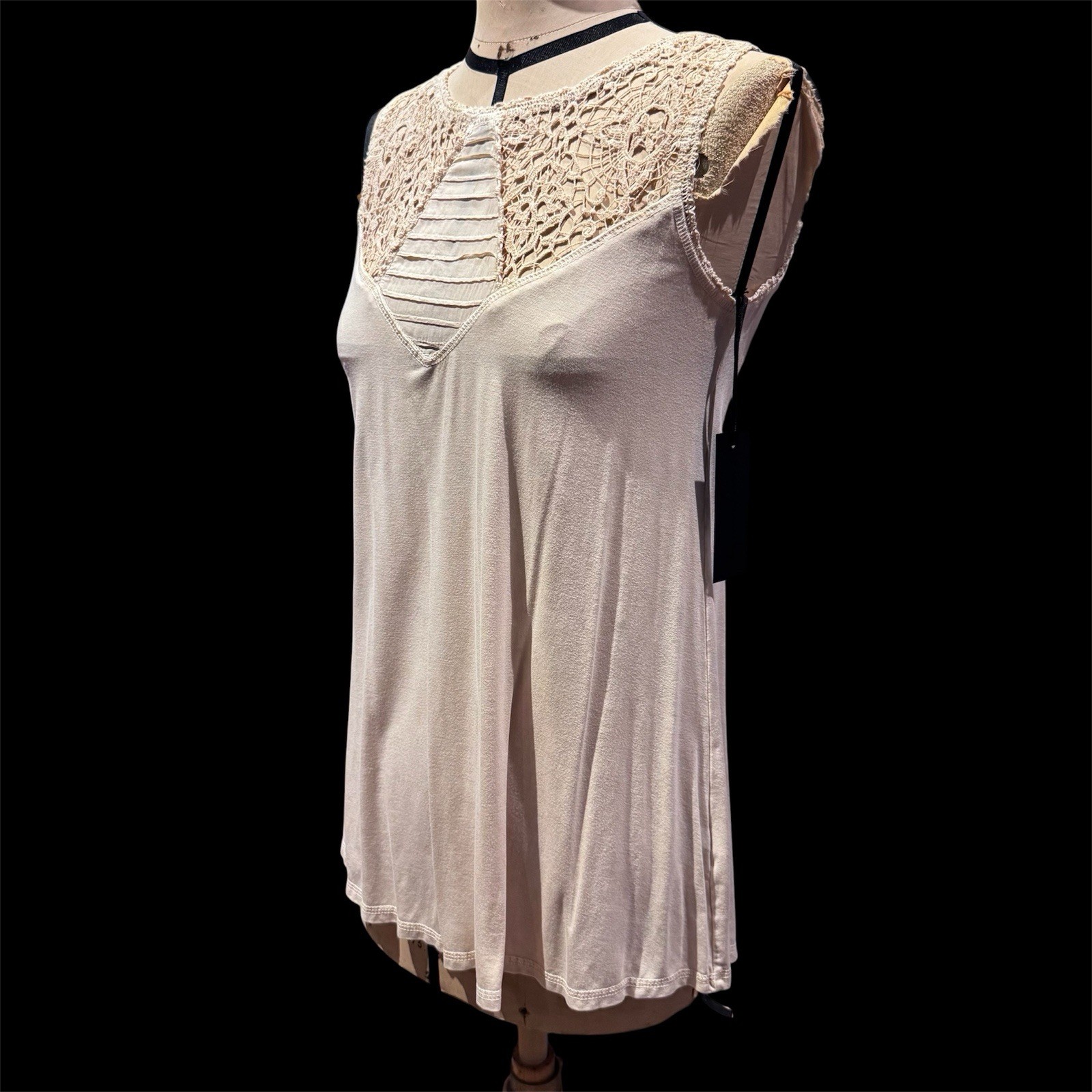 Ann Ferriday Cotton Lace, Viscose, Silk Top M