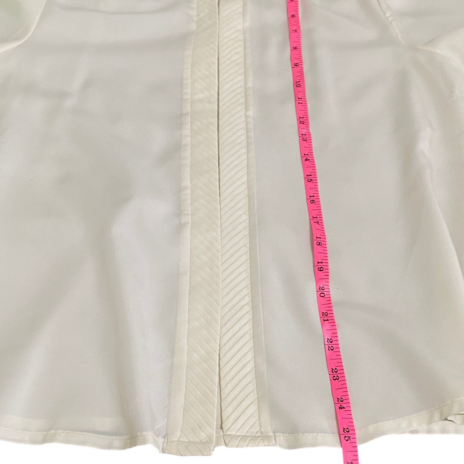 VTG Rhoda Lee 50s 60s White Ivory Blouse Sz 16 High Neck Short Sleeve Button Up