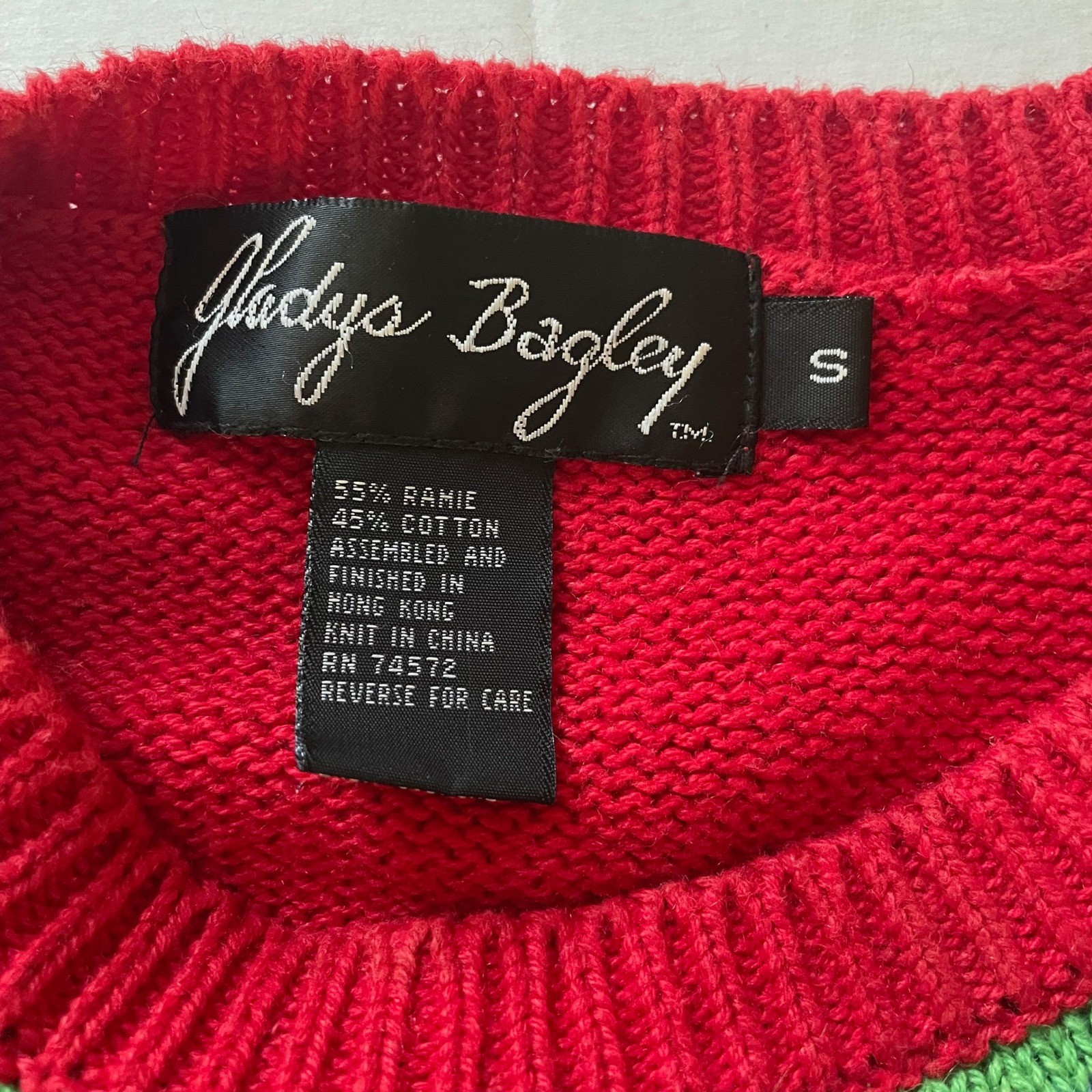 Colorful Vintage Funky Gladys Bagley Sweater Small