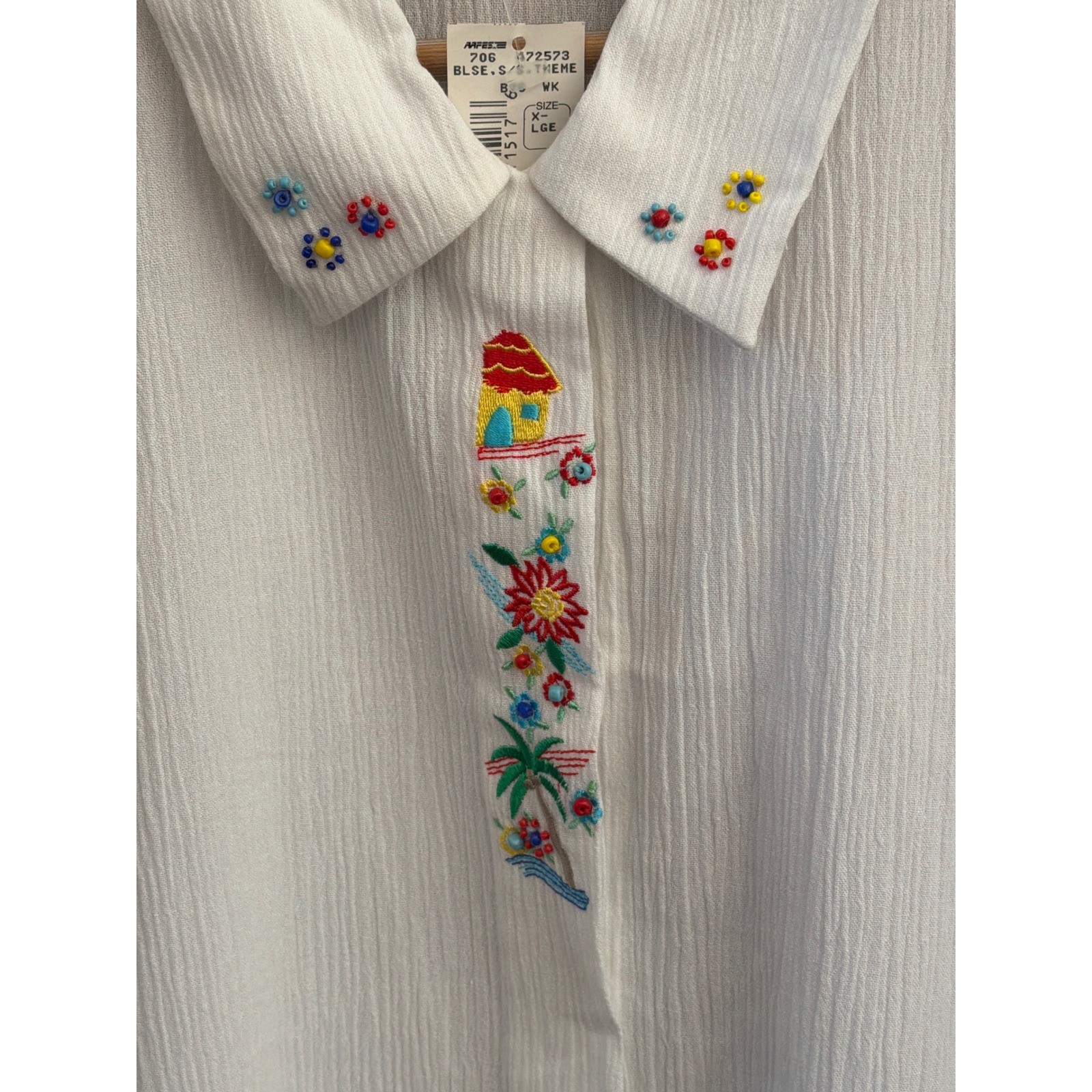 90s Koret Francisca Deadstock Blouse Grandmacore Coastal Grandmother Tropical