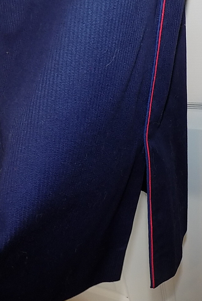 Vintage Navy Blue Straight Skirt Red Trim Guy LaRouche Diffusion Paris W25 SZ 8