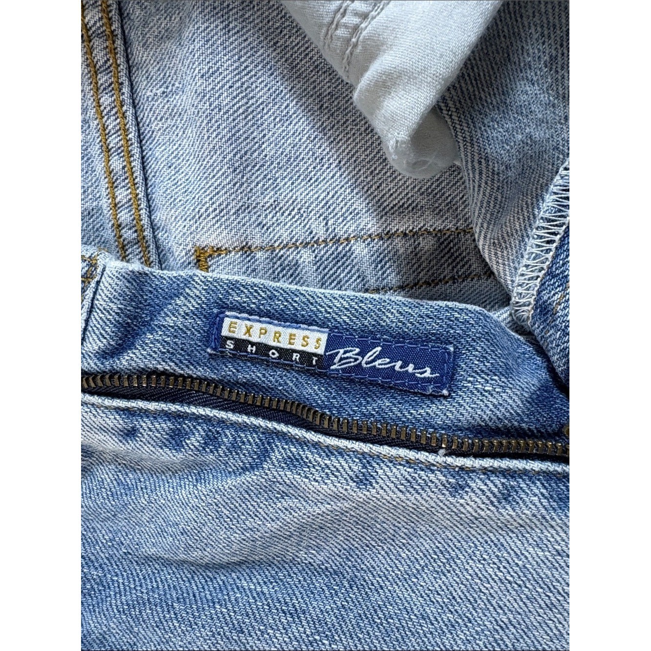 Vintage 90s Express Bleus Bootcut Light Wash Rigid 100% Cotton Denim 5/6S Petite