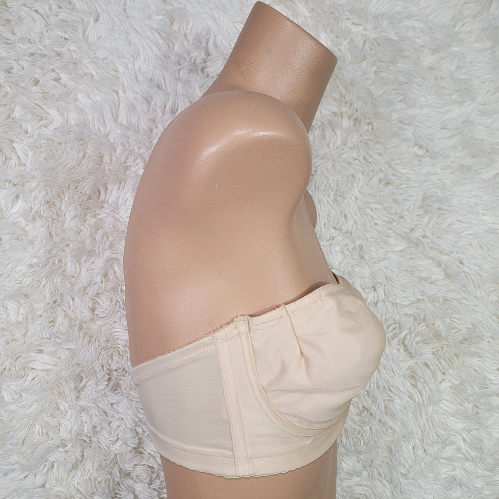 Vintage Gelmart Bra Size 38B Nude Strapless Underwire Pinup Lingerie Padding P