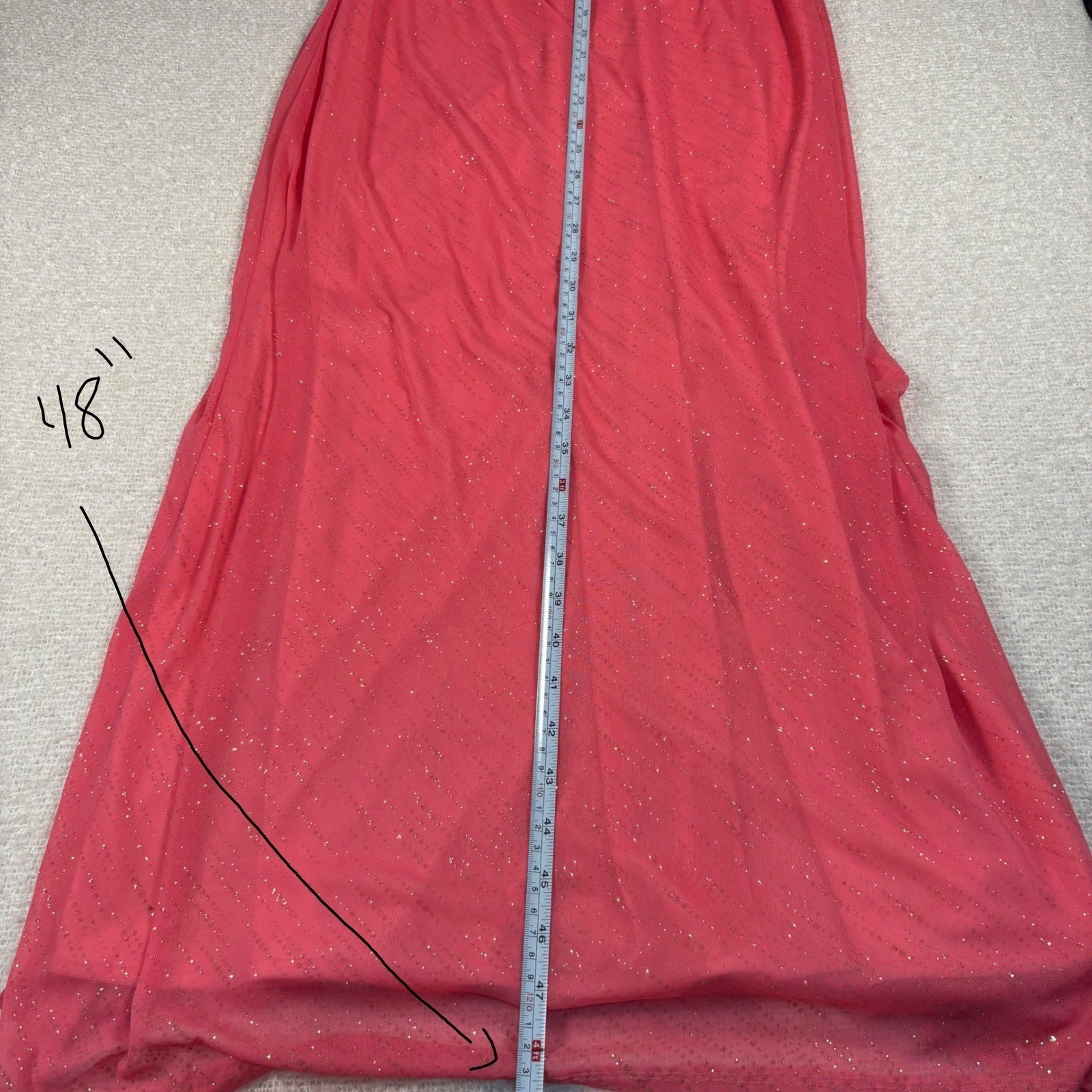 VTG city triangles hot pink glitter prom maxi formal dress y2k coquette dainty