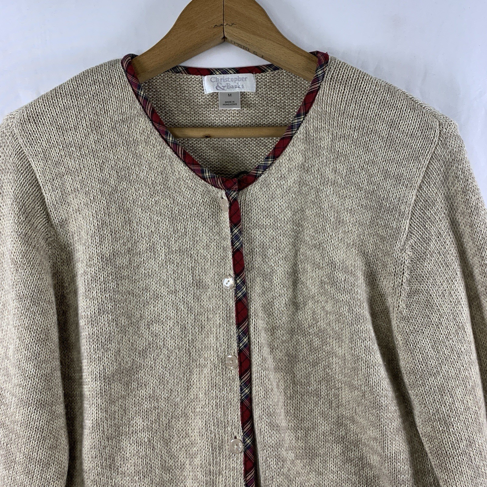 VTG Womens Cottage Novelty Dog Cardigan Sweater Size M Cotton Ramie Teacher
