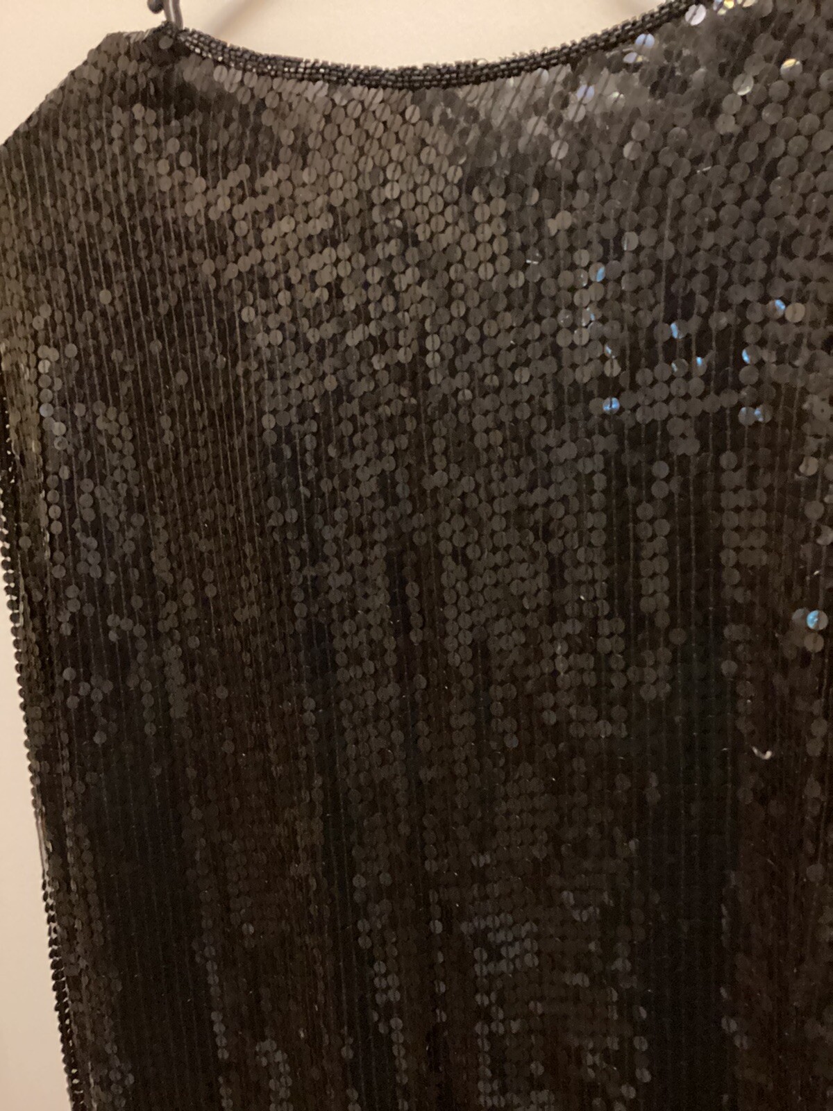 O.R. Fashions LTD Black Silk Sequin Jacket Long Sleeve Vintage