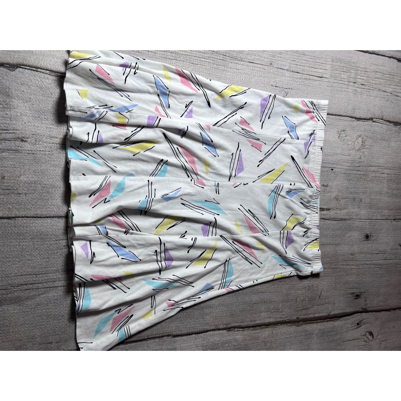 Donkenny Skirt Women Small White Geometric Abstract Print 80s Vintage