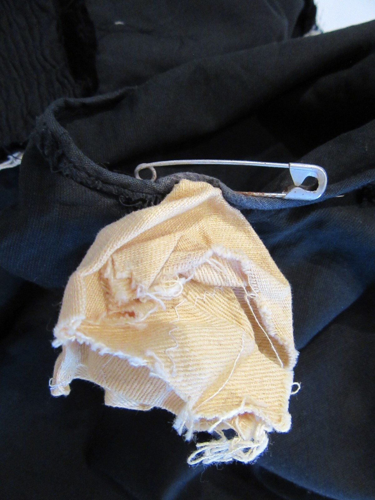 ANTIQUE VINTAGE 1920S DRESS BLACK COTTON VELVET DROP WAIST PRIM STRONG M F10