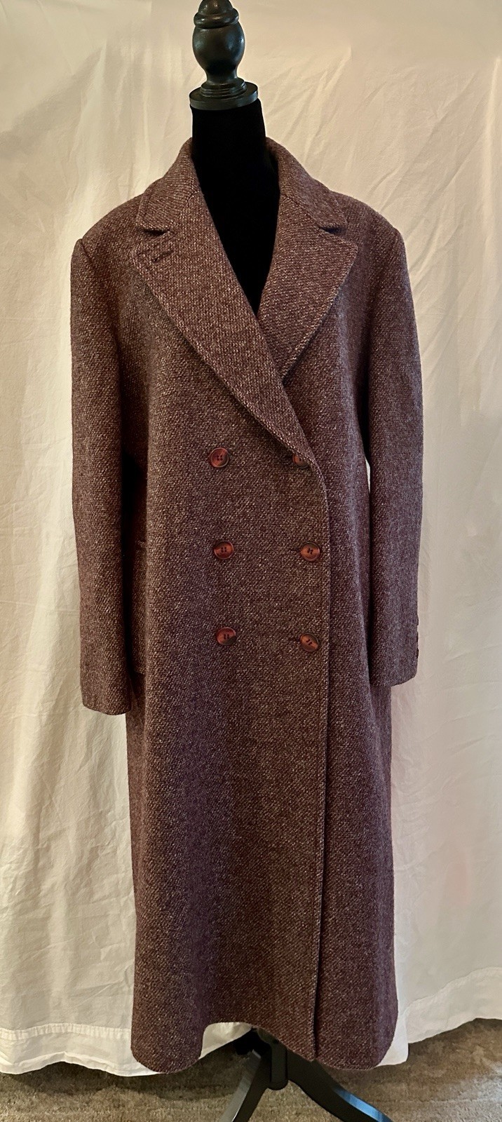 Bromleigh Vintage 100% Pure Wool Coat Burgundy Made in USA